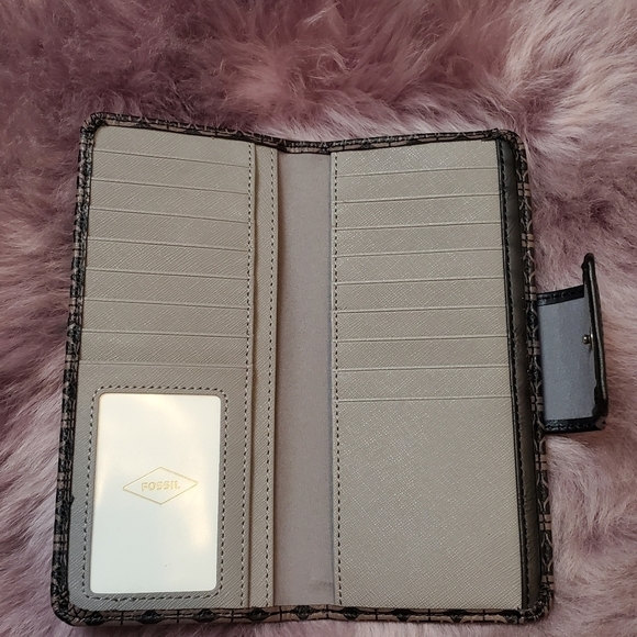 FOSSIL Madison Slim Clutch. Brown Leather NWT - Picture 4 of 4